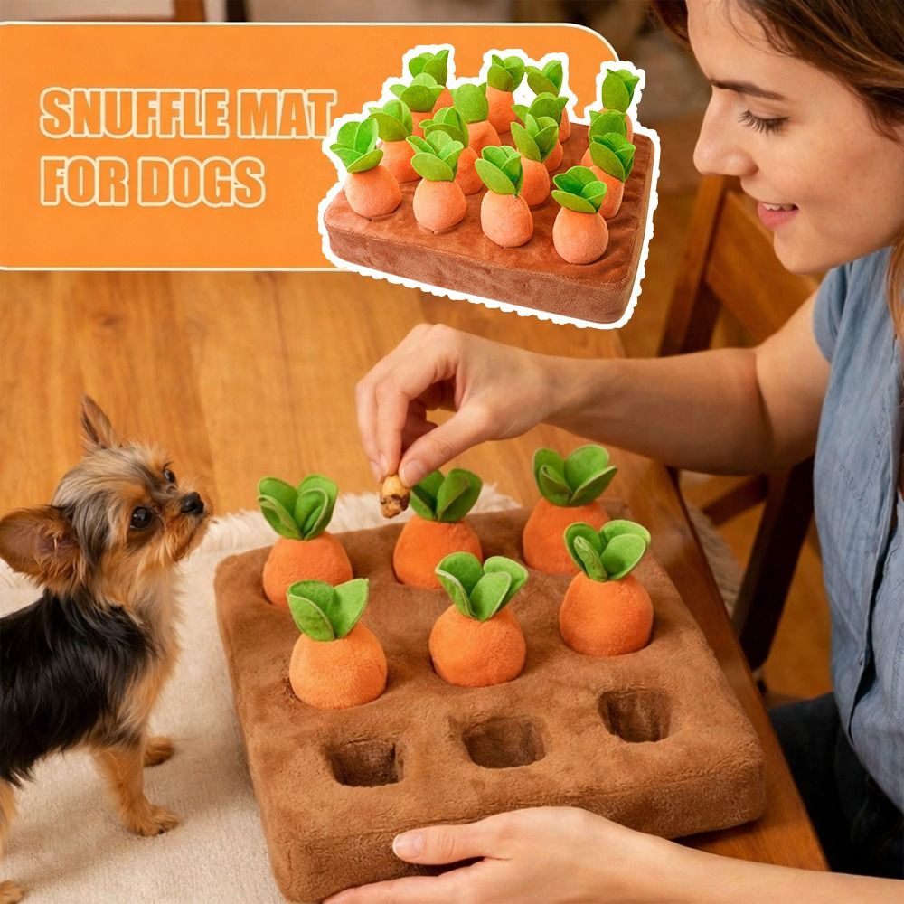 Snuffle Mat For Dogs - 스트레스 해소용 당근 모양 씹는 장난감,