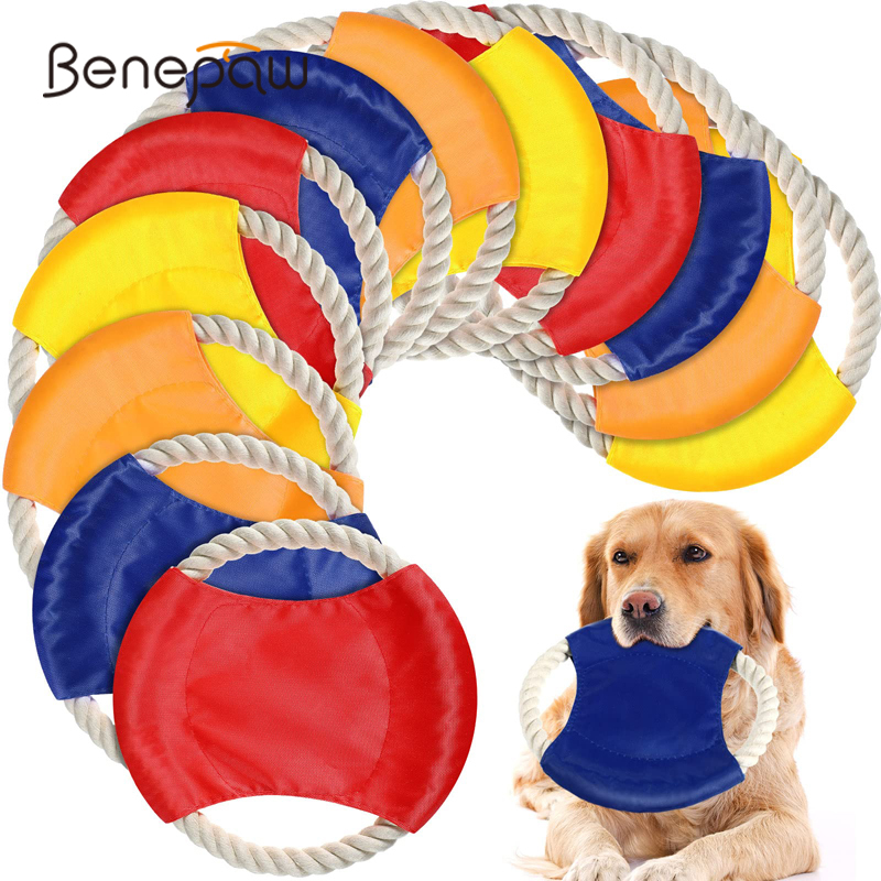 Flying Disc Dog Training Toy - Benepaw-튼튼한 코튼 개 로프 장난감, 씹기