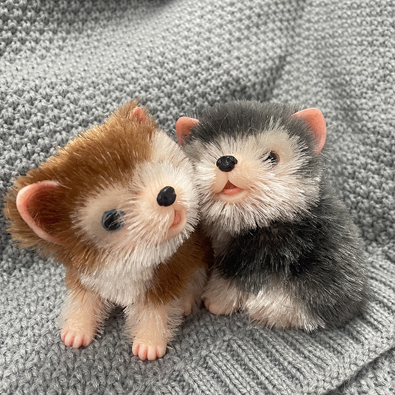 Interactive Squeaky Plush Dog Toy - 5인치 실리콘 귀여운 미니 동물 강아지