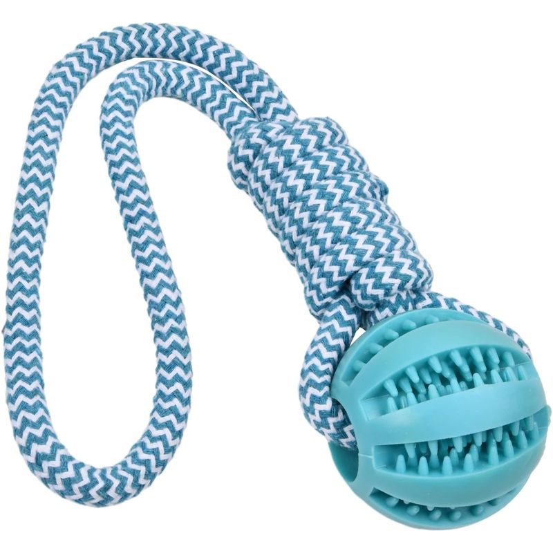 Indestructible Dog Chew Toy - 볼륨문 볼 온 로프 - 던지고