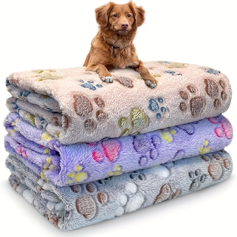 편안한 애완동물 타월 부드럽고 따뜻한 플란넬 발자국 무 - Pet Beds 리뷰 및 가격