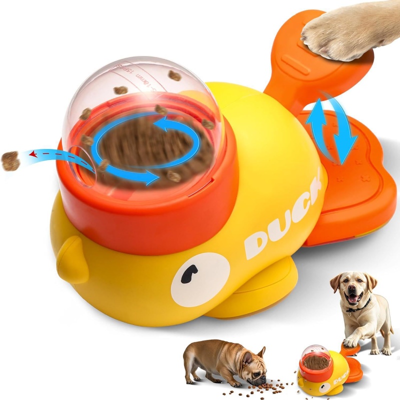 노란색 오리 모양의 고양이 간식 디스펜서, 내구성 있는 - Dog Puzzle Feeder Toy 리뷰 및 가격