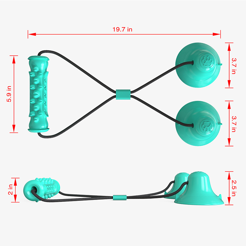 이중 흡착판 강아지 씹는 놀이용 로프 장난감, 파괴 불 - Suction Cup Dog Tug Toy 리뷰 및 가격